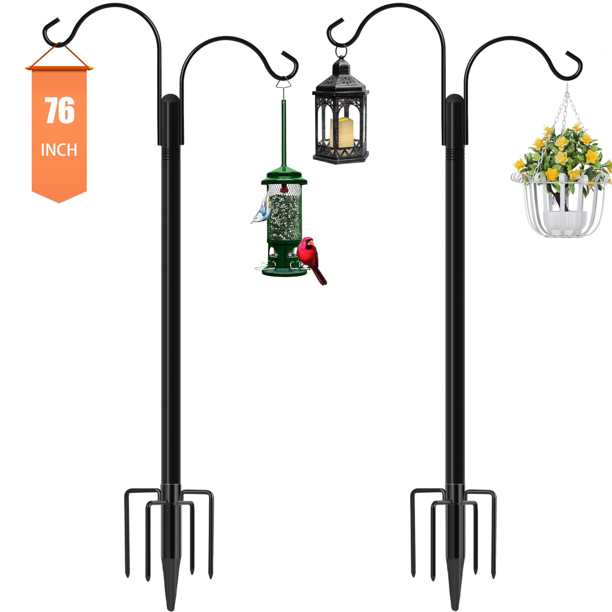 Ottsuls bird feeder pole 76-inch elevates outdoor feeding setups.