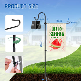 Ottsuls heavy-duty flag pole holder featuring a shepherd hook for secure display