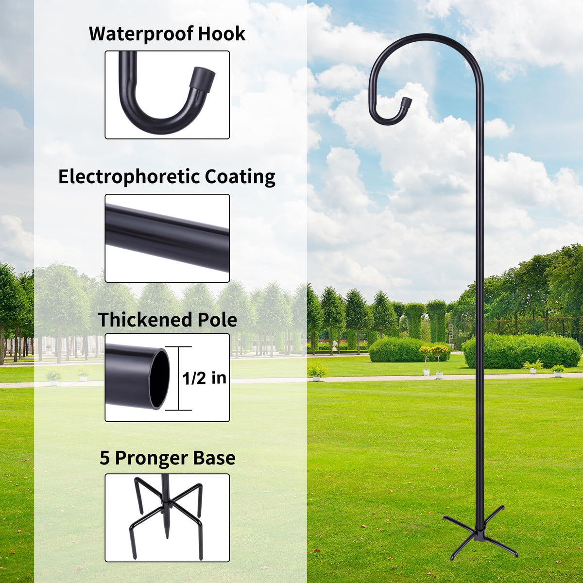 Ottsuls metal garden stand stake offers rust-free, durable outdoor use