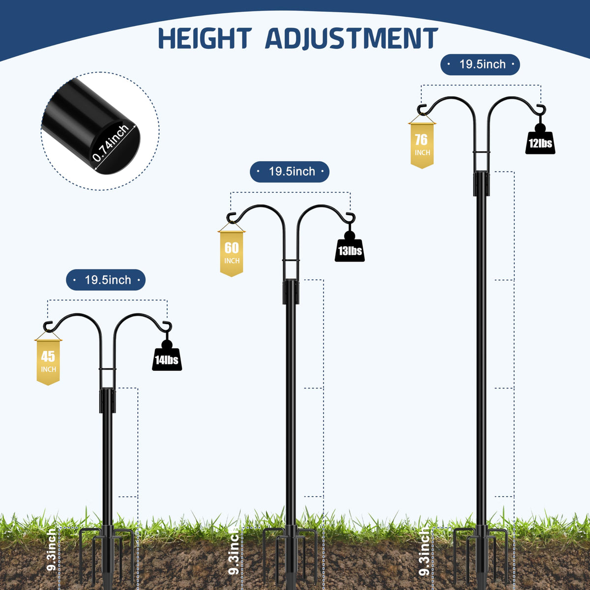 Ottsuls outdoor pole assembly showcases elegant design for gardens and patios.
