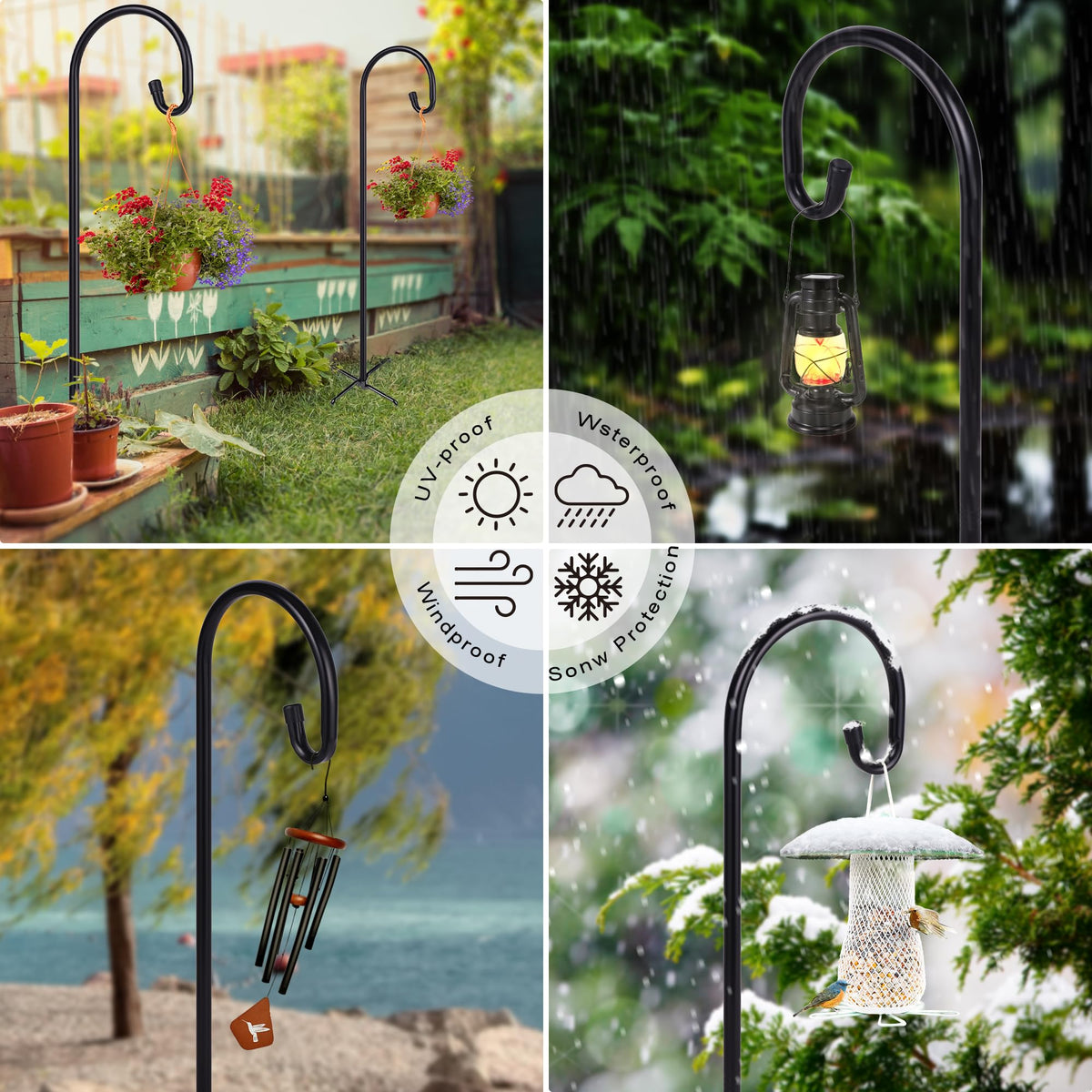 Ottsuls plant hanger in outdoor garden stand ideal for baskets.