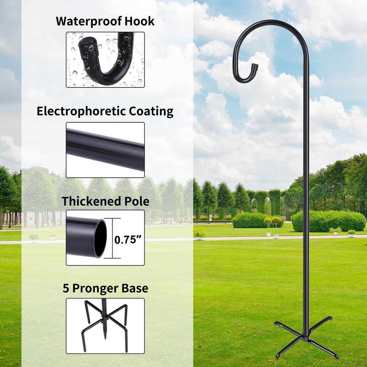 Ottsuls rust-free black coating protects outdoors across seasons.