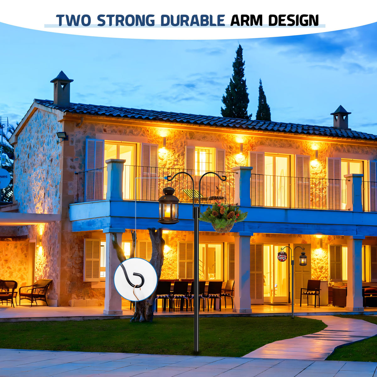 Ottsuls rust-resistant metal finish protects against outdoor weather.