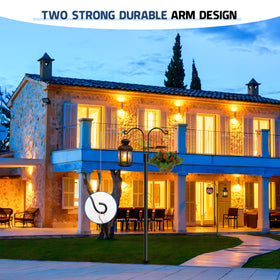Ottsuls rust-resistant metal finish protects against outdoor weather.