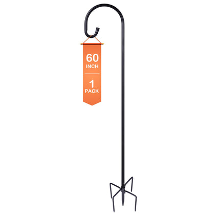 Ottsuls shepherd hook base with five-prong stability for upright garden displays