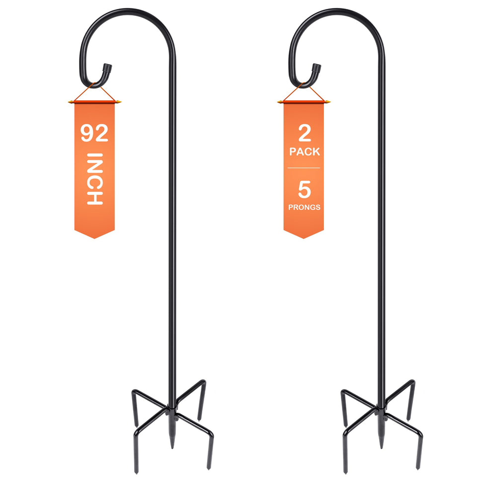 Ottsuls shepherd-hook with stable base prongs for upright garden display.