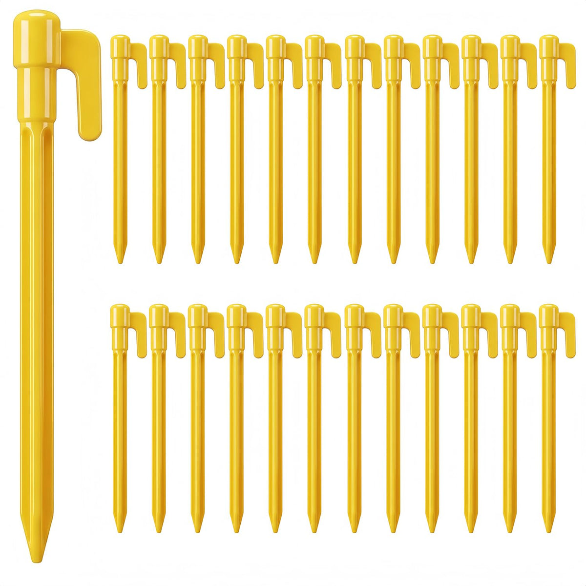 Oualhoo 5.8in yellow plastic stake ideal for tarps and light anchoring