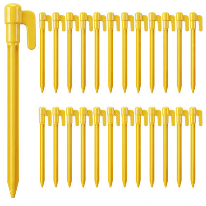 Oualhoo 5.8in yellow plastic stake ideal for tarps and light anchoring