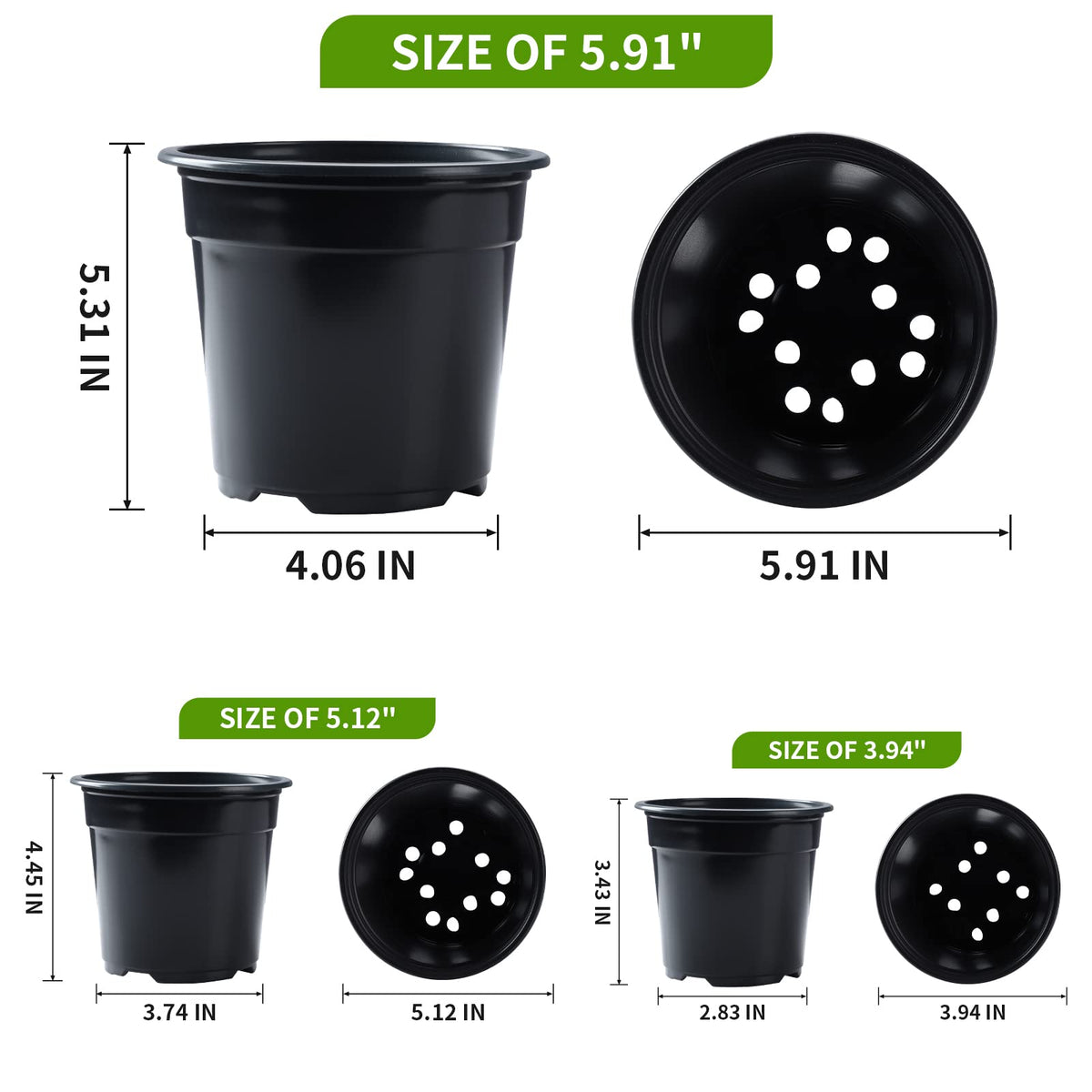 Oubest seedling pots with drainage holes promote healthy watering.