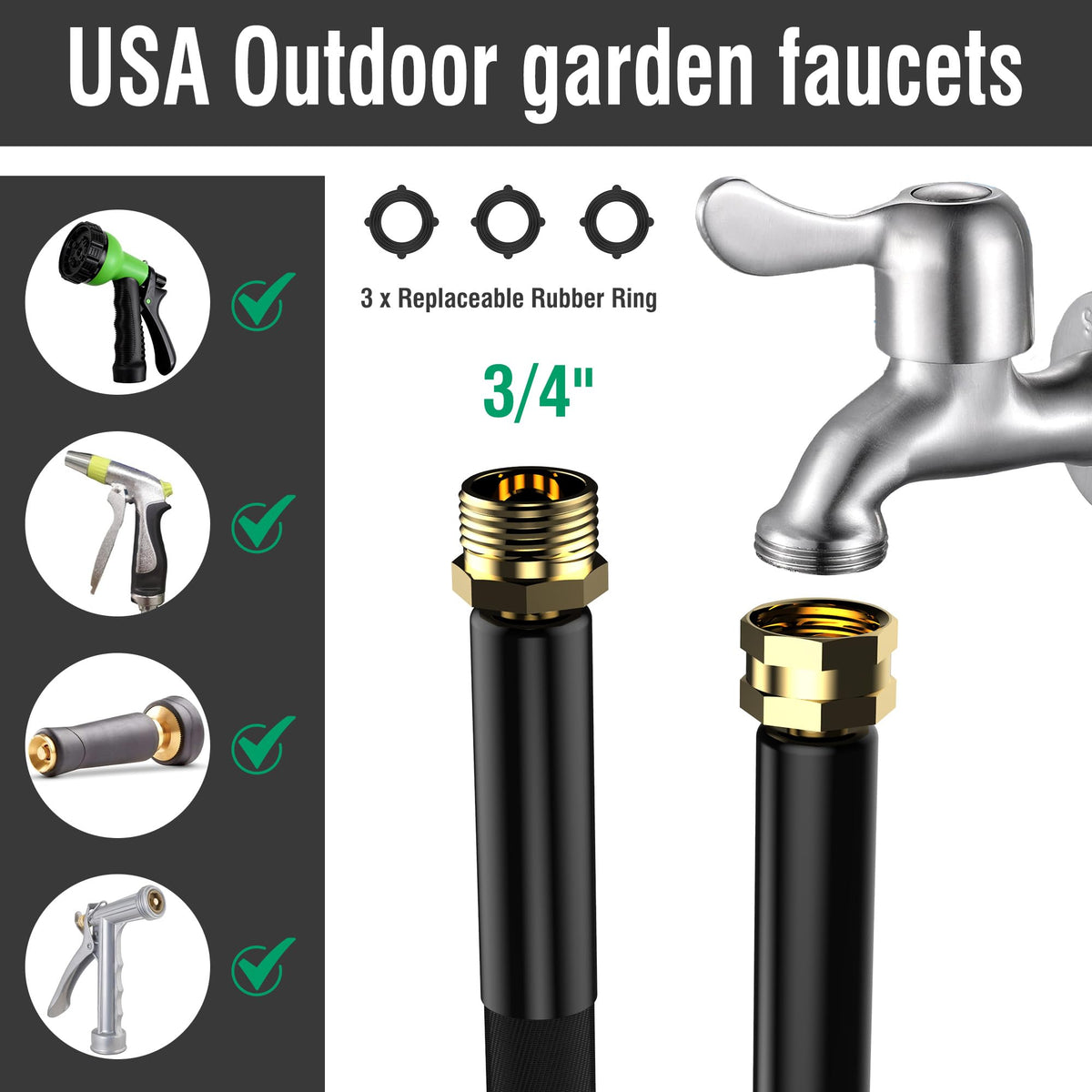 OUBRTS 50ft length covers wide areas in one setup.