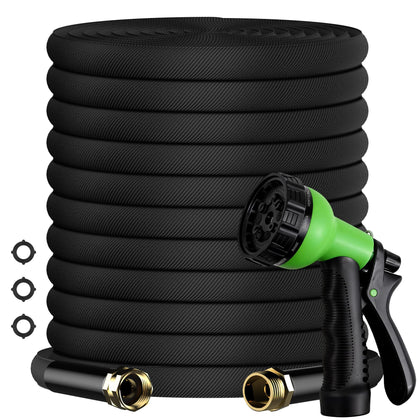 OUBRTS 50ft non-expandable hose with flat design for easy handling.