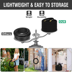 OUBRTS lightweight hose reduces fatigue during gardening and car washing.