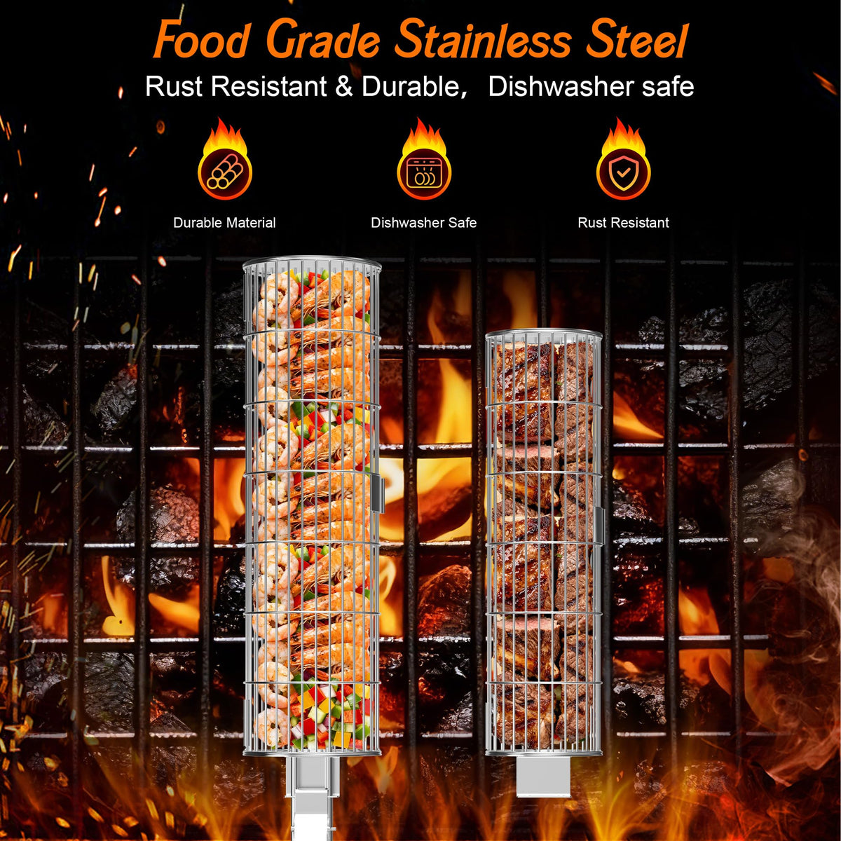 OUBRTS stainless steel construction is rust-resistant and easy to clean.