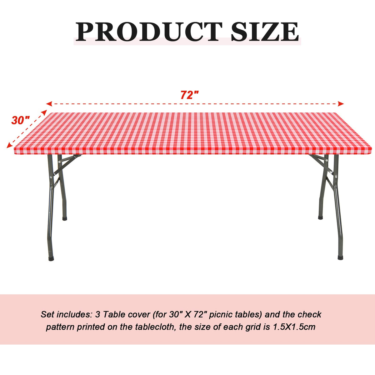 Oudain three-pack checkered tablecloths ready for gatherings and events
