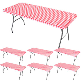 Oudain 6-pack tablecloths for folding rectangular tables, 72x30 inches, ideal for gatherings