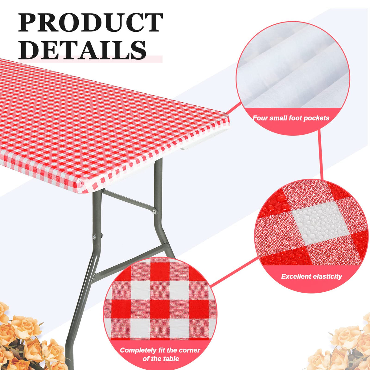 Oudain durable PVC vinyl tablecloth resists stains and wear