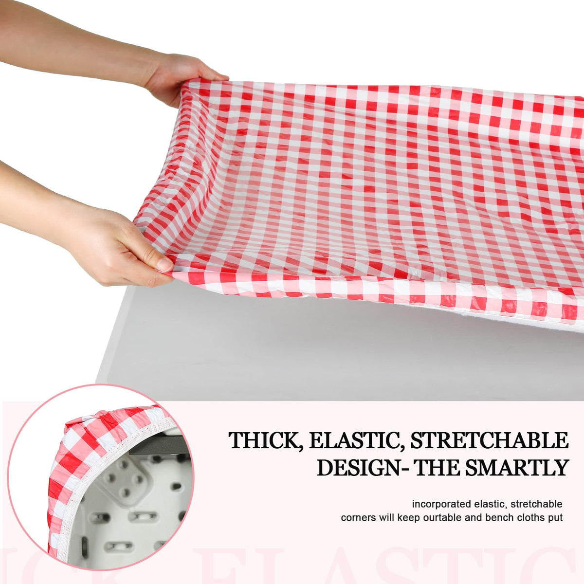 Oudain easy-clean tablecloth wipes clean with a sponge for quick maintenance