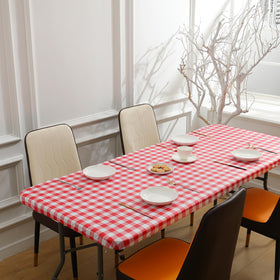 Oudain non-slip, flannel backed tablecloth for stable dining surfaces