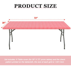 Oudain red and white grid tablecloth suitable for indoor dining and festive occasions