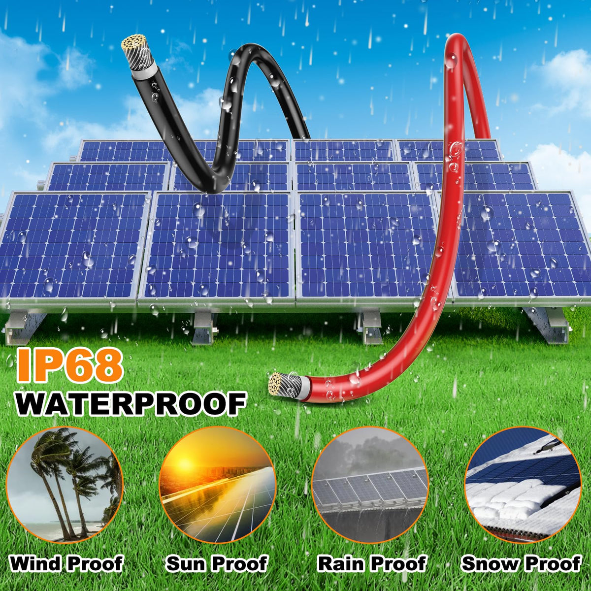 Oududianzi 1800V DC-rated 10AWG solar wire for high-current use