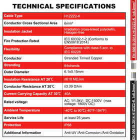 Oududianzi TÜV and CE certified PV wire for safety and reliability