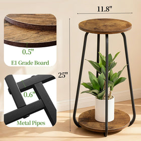 OugeWood 2-tier stand with solid base for balcony or deck greenery.