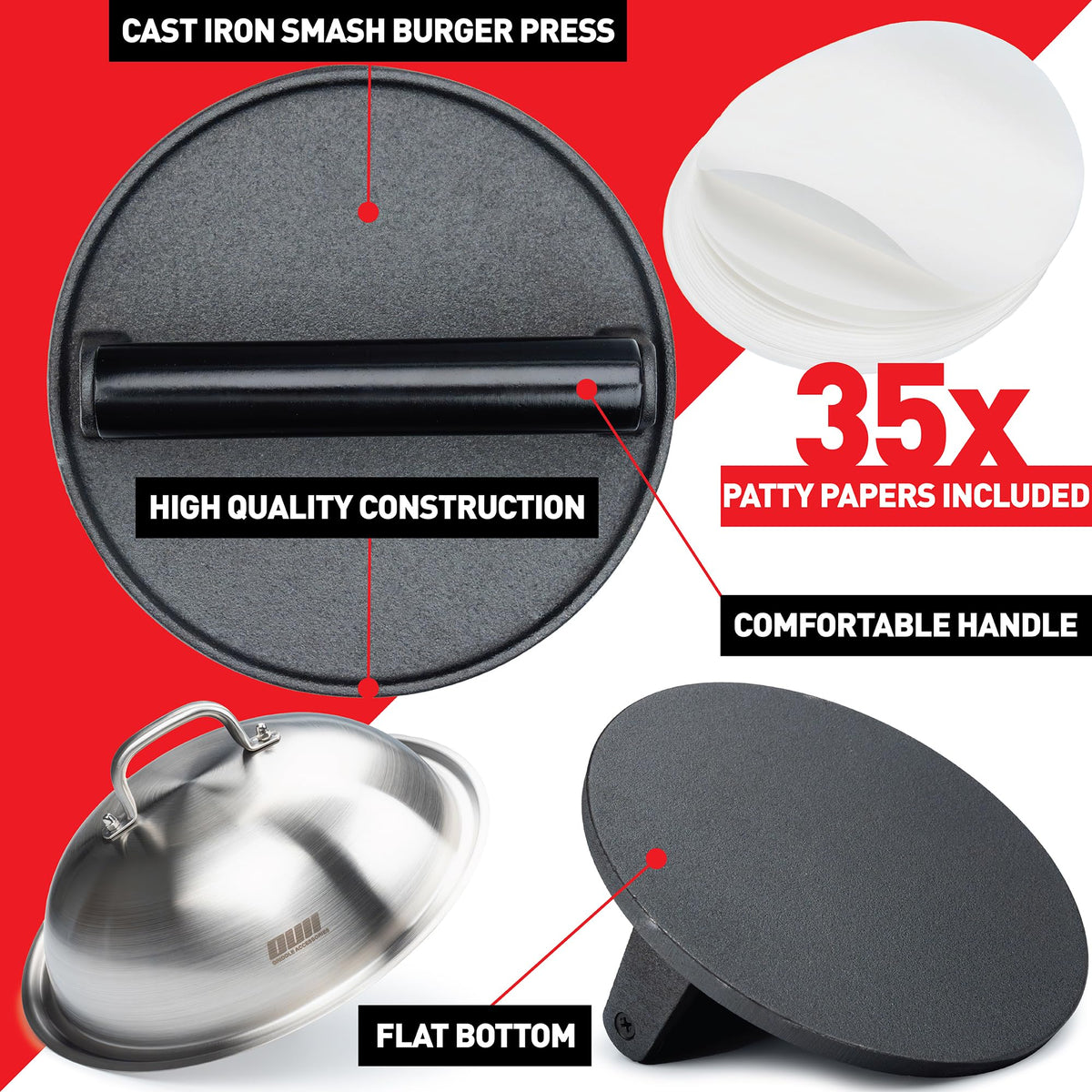 OUII 6in round parchment papers prevent sticking for mess-free grilling