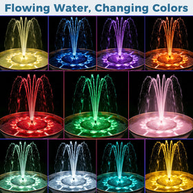 OUISJYER color changing LEDs glow softly at dusk for garden ambiance.