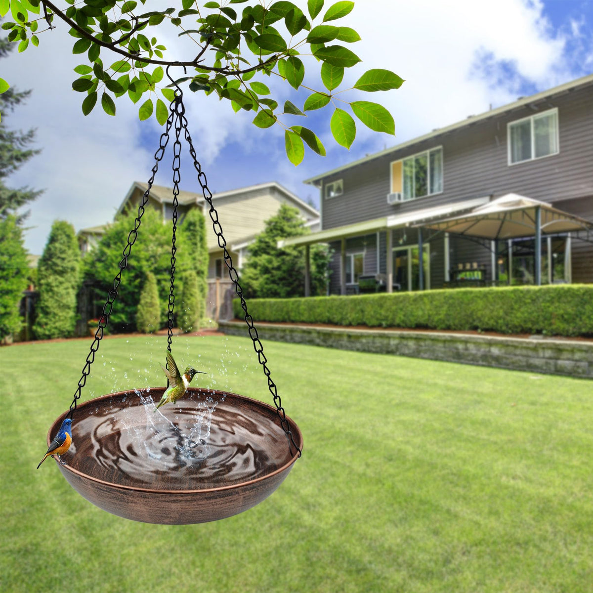 OUISJYER S-shaped hook enables fast hanging on trees or fences.