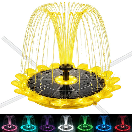 OUISJYER solar bird bath fountain assembly in a sunny garden for effortless setup.