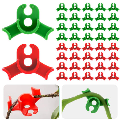 Ouligay circle-style red clips secure tomato stems for training