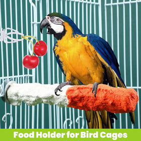 Ouligay compact white cages feeder clip shown on a small cage for easy meals.