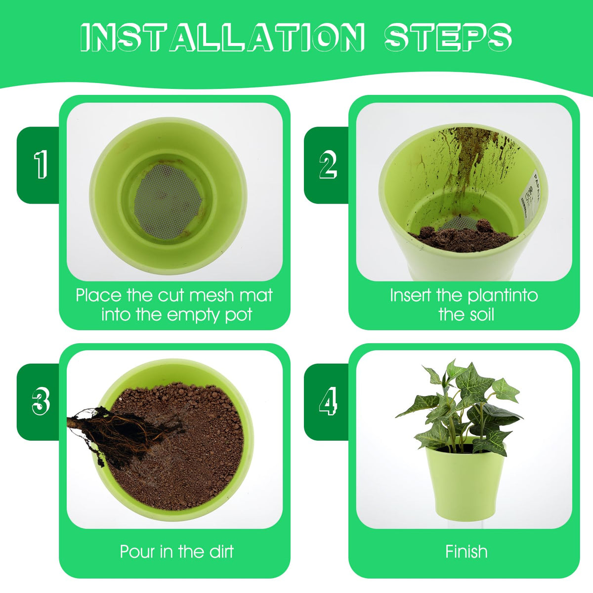 Ouligay indoor-outdoor use mesh pad suitable for various potted plants.