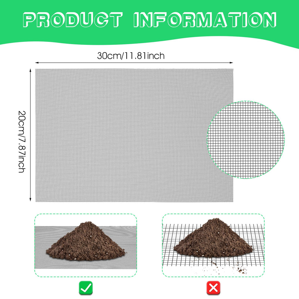 Ouligay plastic mesh sheet in durable polyethylene for long-lasting soil protection.