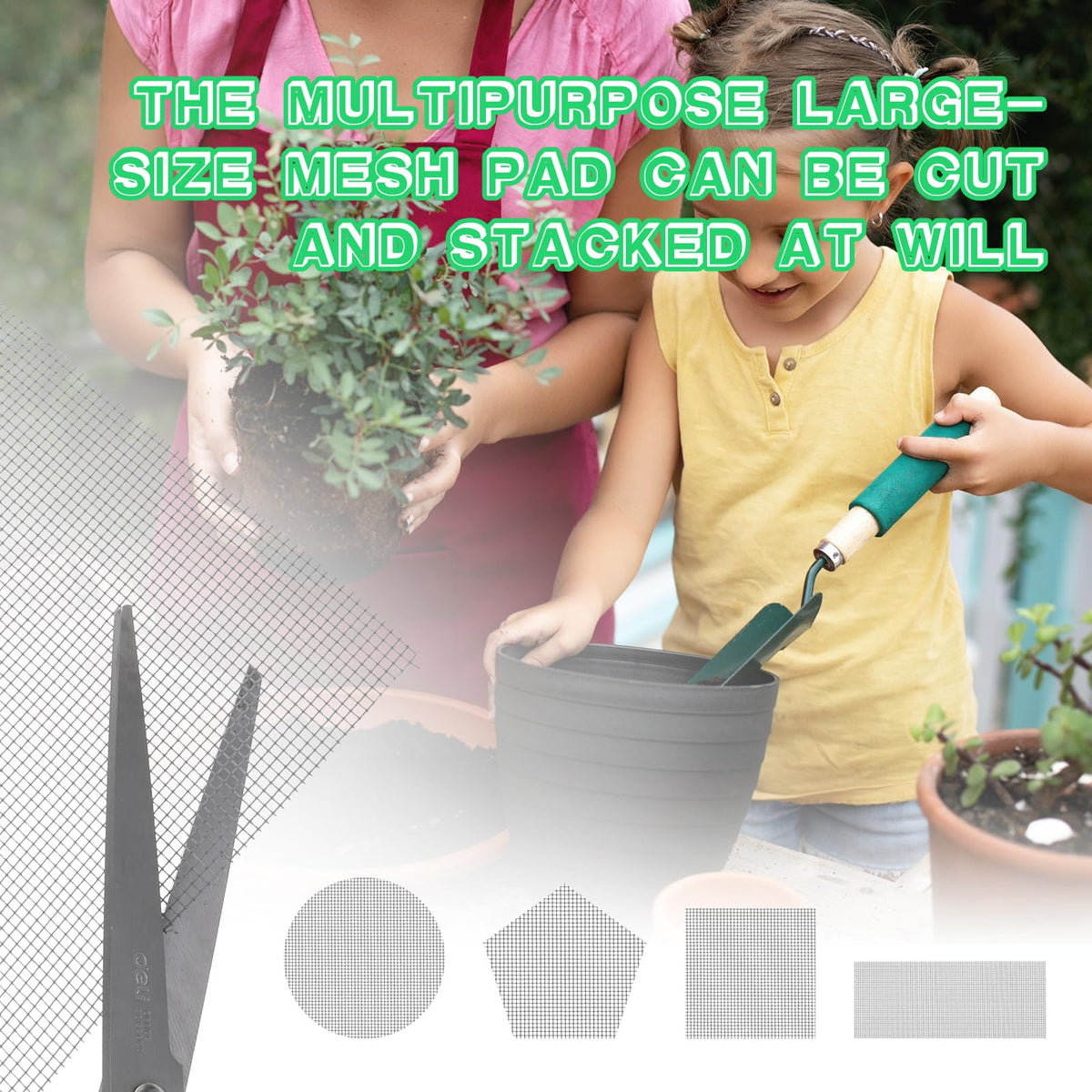 Ouligay soil-loss prevention mesh stops soil from escaping the pot.