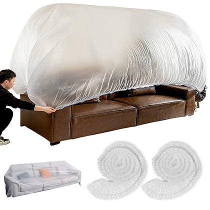 OULIGET elastic-opening dust cover secured on a sofa for dust protection.