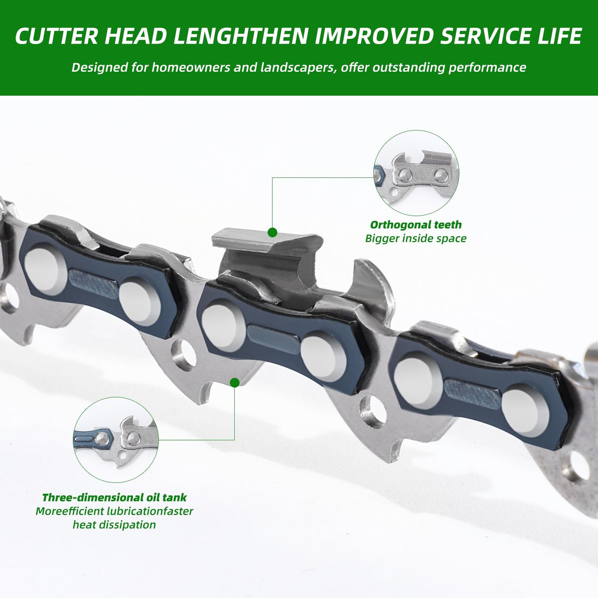 Oulisen German steel chainsaw chain for long-lasting durability