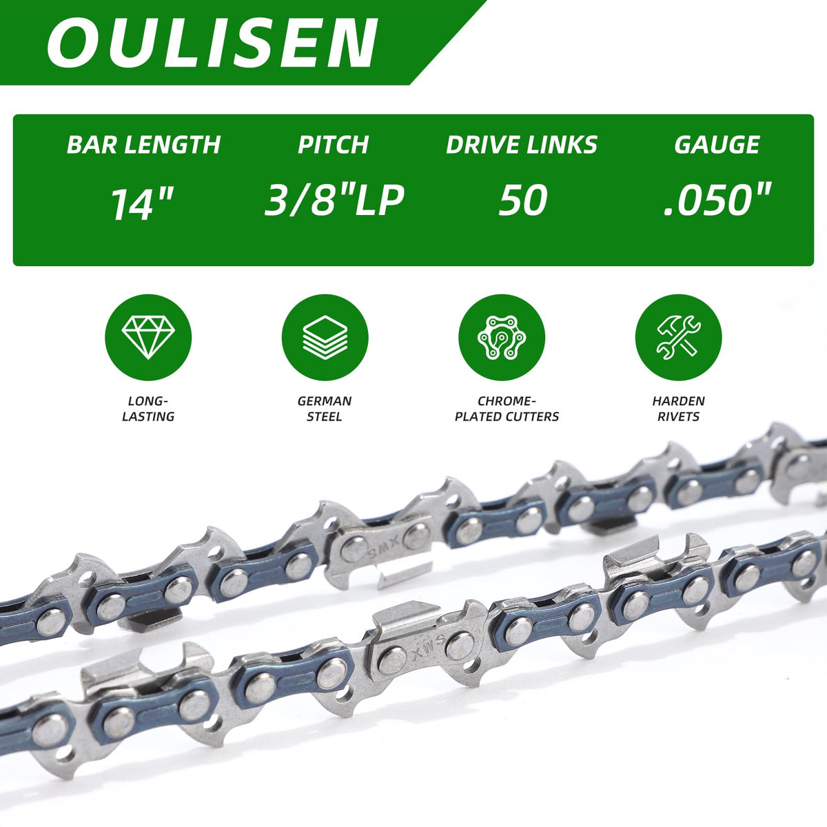 Oulisen low kickback chainsaw chain offering safer yard work