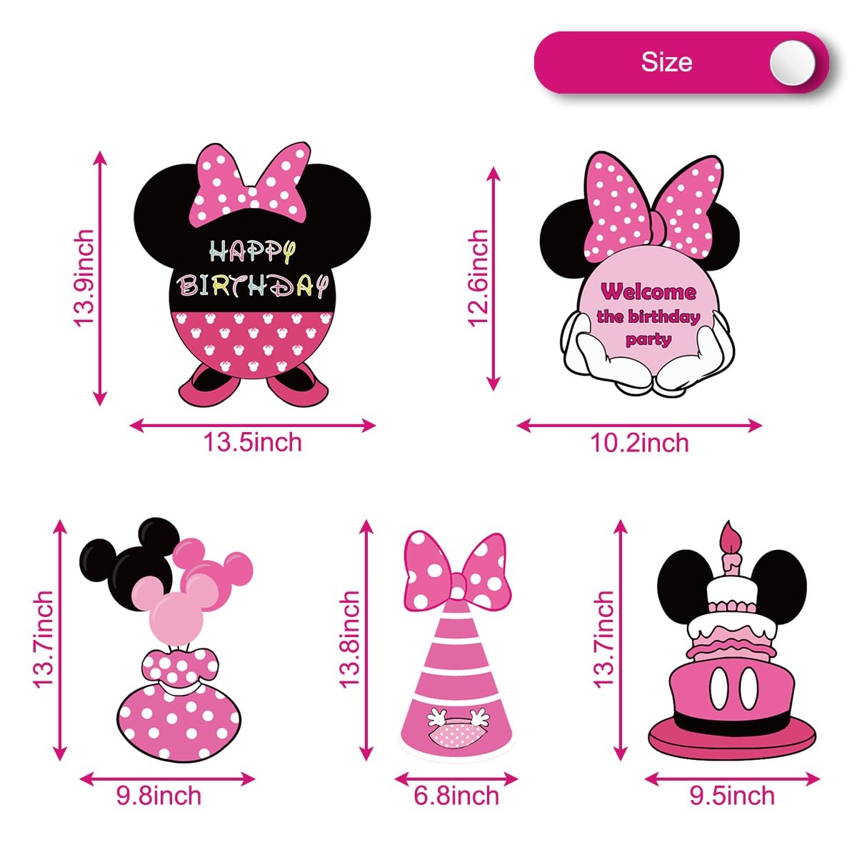 OULUN pink mouse happy birthday sign highlights celebration details