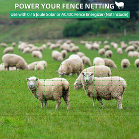 ouluu electric fence netting double-spiked stakes anchoring fence on uneven terrain