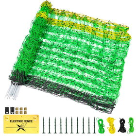 Ouluu Electric Fence Netting unrolled for quick backyard setup