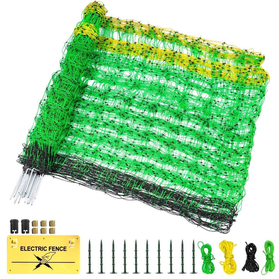 Ouluu Electric Fence Netting unrolled for quick backyard setup