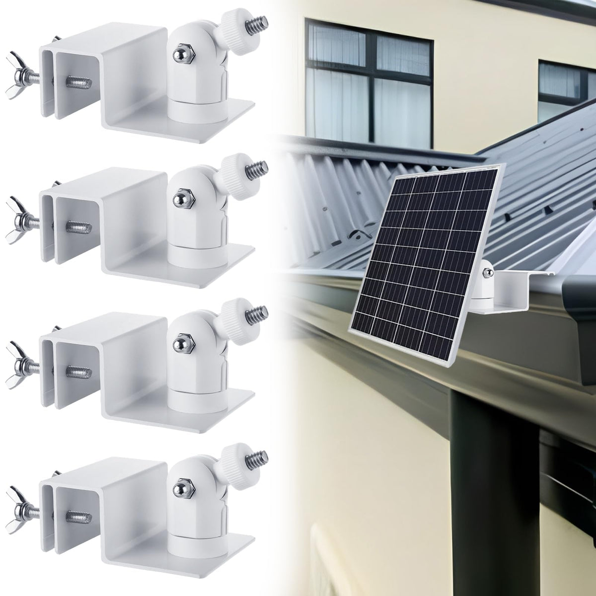 Oungy 4-pack gutter mount installation clip enables quick, tool-free attachment.