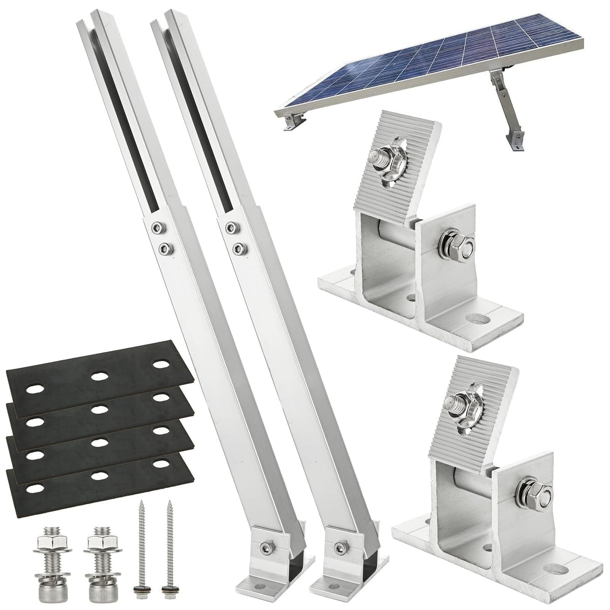Oungy adjustable tilt mount base provides stable support for solar panels.