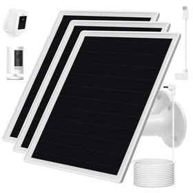 OuOudoit solar panel charger for Ring camera, front view, enhances outdoor power independence.