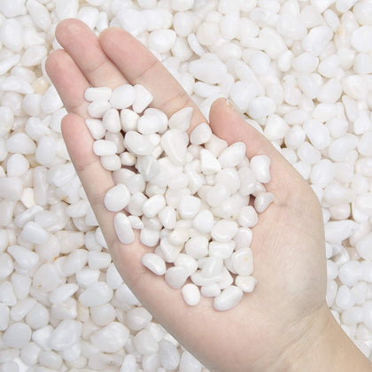 OUPENG polished white pebbles three-eighth-inch bag for elegant indoor decor