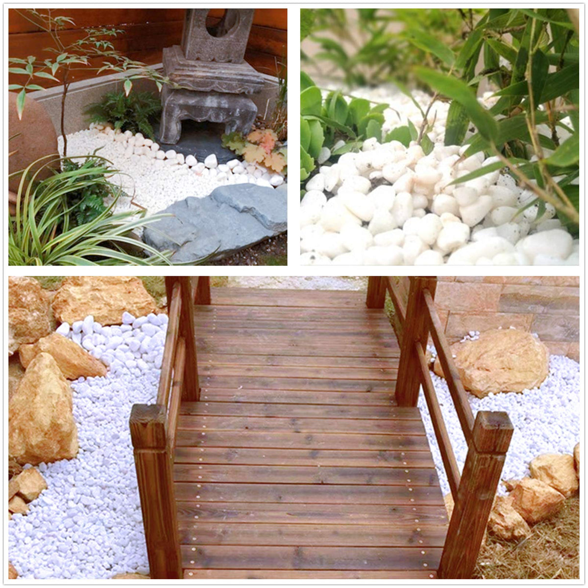 OUPENG white pebbles for potted plants offer moisture retention and appeal