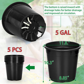 Oupsaui 5 gallon pot drainage holes highlight promotes root aeration.