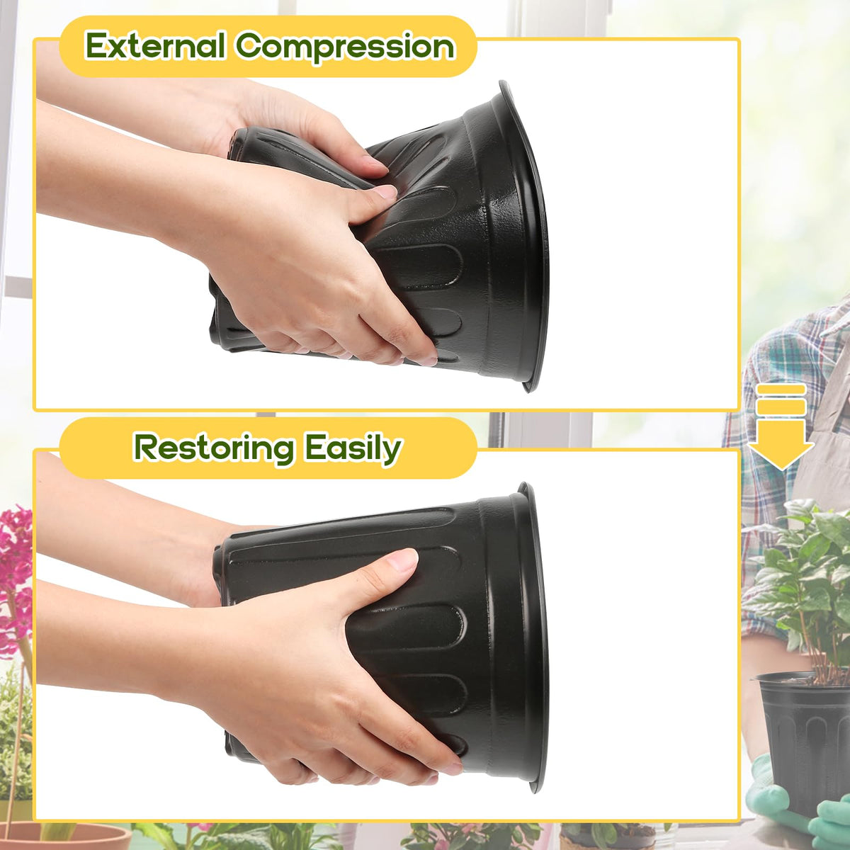 OUPSAUI 5 gal pot bottom drainage holes support moisture control for healthy roots