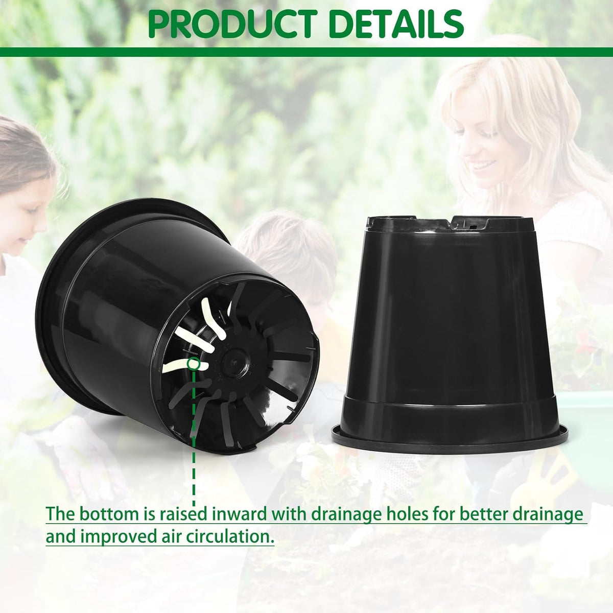 OUPSAUI 7-gallon pot bottom with concave design and drainage holes